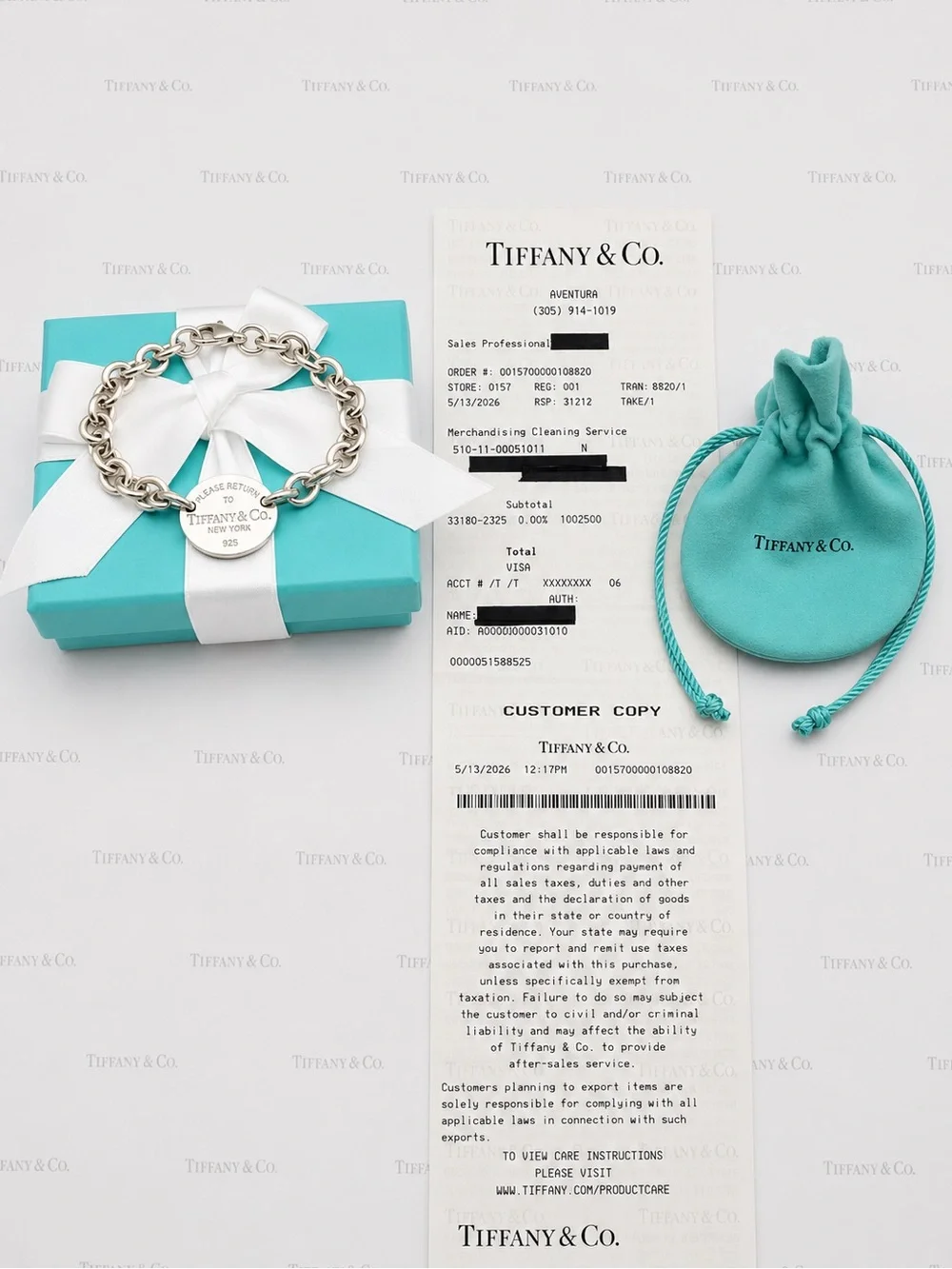 Tiffany & Co. Return to Tiffany Oval Tag Link Bracelet Sterling Silver Gift Box